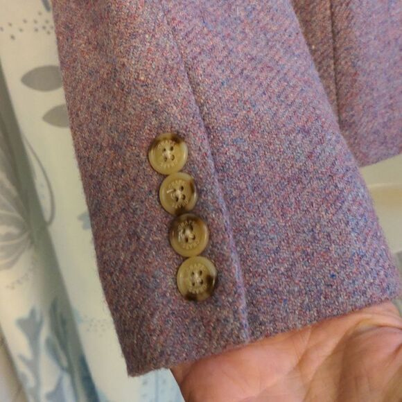 Chaps Dusty Heathered Lavender Wool Blend Blazer Sz 8 - Picture 4 of 10